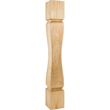 Hardware Resources 5" Wx5"Dx35-1/2"H Hard Maple Baroque Minimalist Post P82-5-HMP